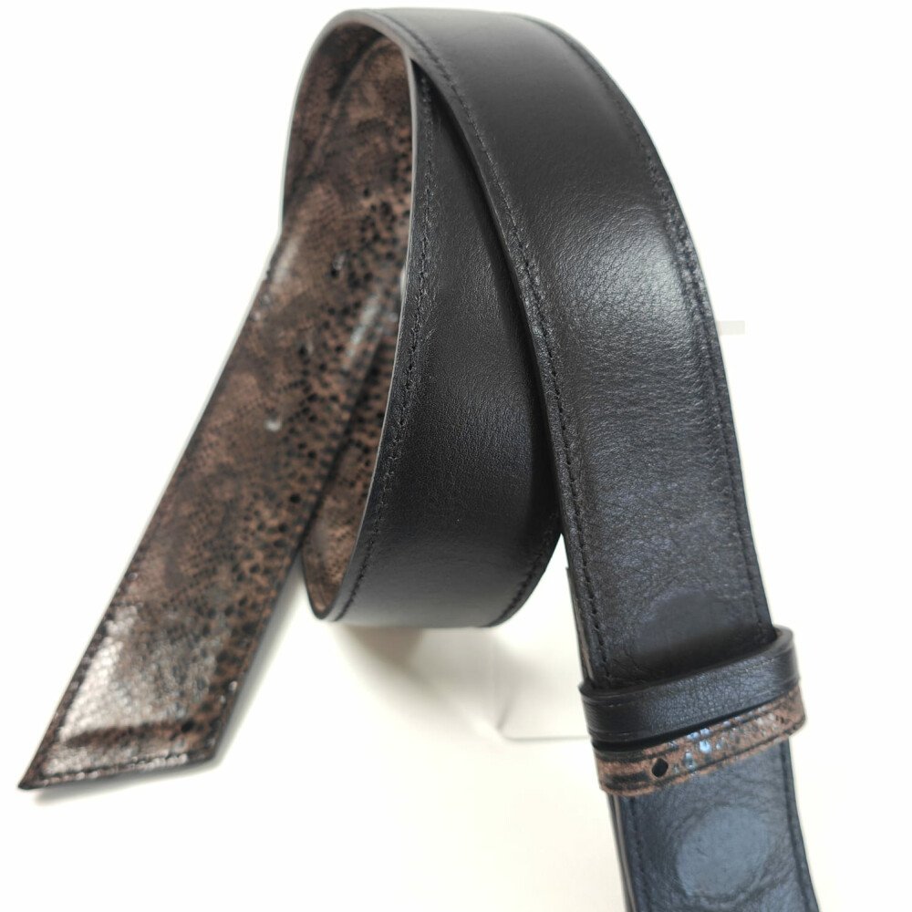 Ceinture reversible femme Serpent marron / Noir